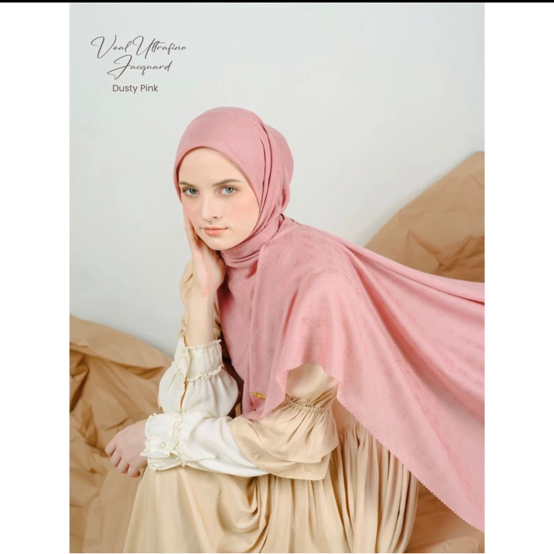 preloved mylady hijab jacquard pink