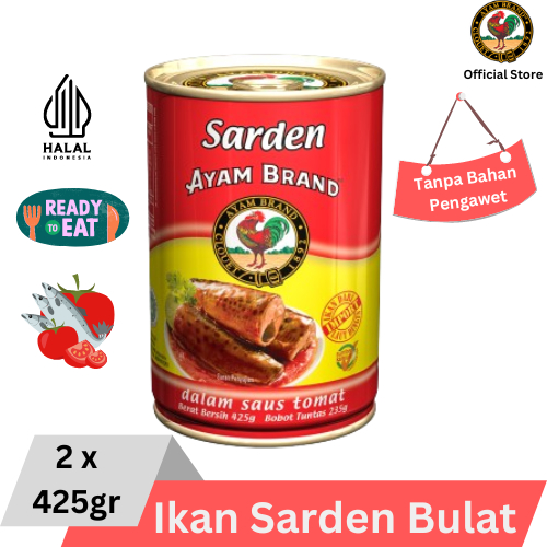 

Ayam Brand - Sarden Kaleng Saus Tomat Bulat 2 pcs 425gr