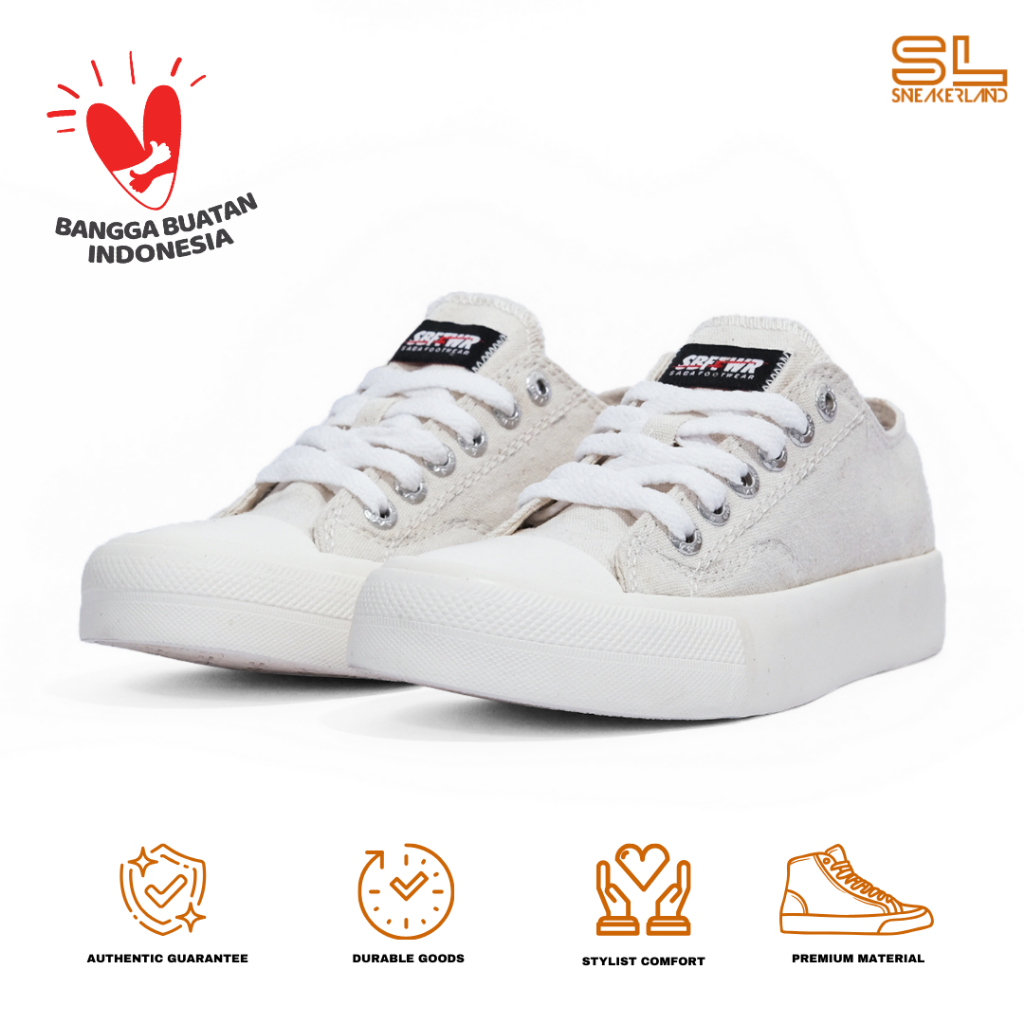 SABA Vintage Off White - Sepatu Sneakers Casual Pria Wanita