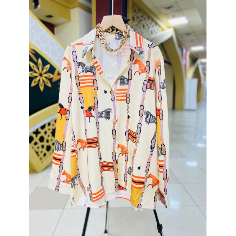 Kemeja Kattun silk Bkk Fashion motif kuda