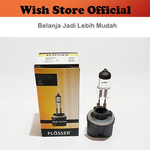 [PCS] Bohlam DOP Bulb Bola Lampu Mobil Halogen H27W/1 H27 12V 27W FLOSSER ORIGINAL