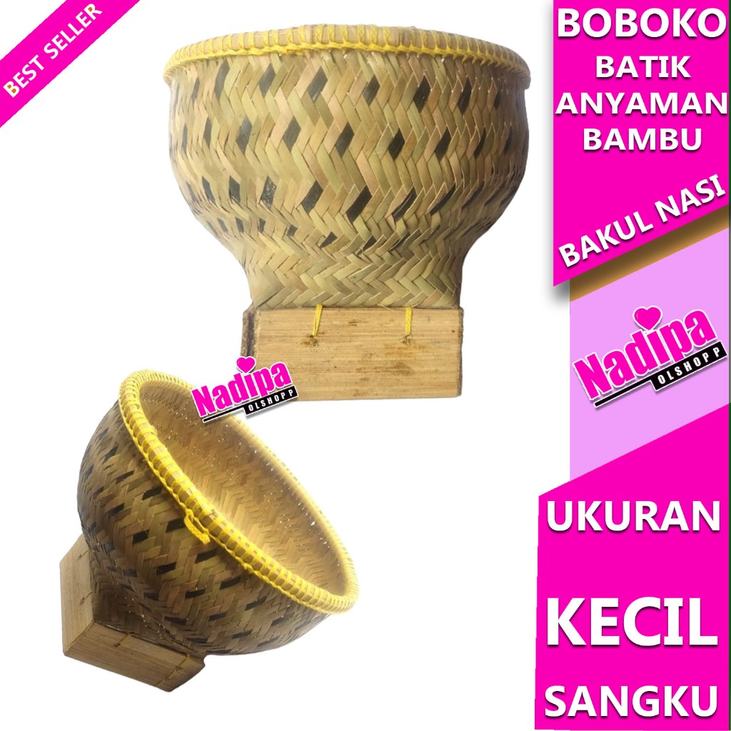 BOBOKO BAKUL NASI BATIK ANYAMAN BAMBU SONGKO nadaipa olshopp