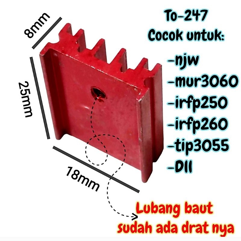 heatsink transistor tip to247 / pendingin tip to-247 / heatsink transistor njw Toshiba