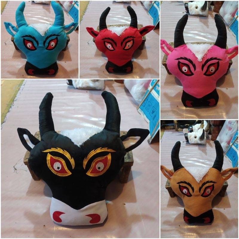 boneka banteng bordir / kepala banteng bordir / banteng anak boneka bordir