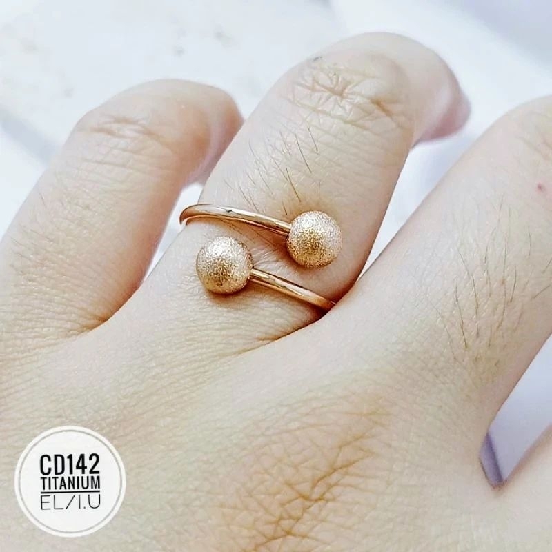 CINCIN TITANIUM BOBA ||TERLARIS CINCIN BOBA TITANIUM BOBA SILVER ROSE GOLD