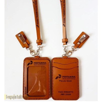 

Id card holder kulit asli Name tag kulit custom nama dan intansi perusahaan