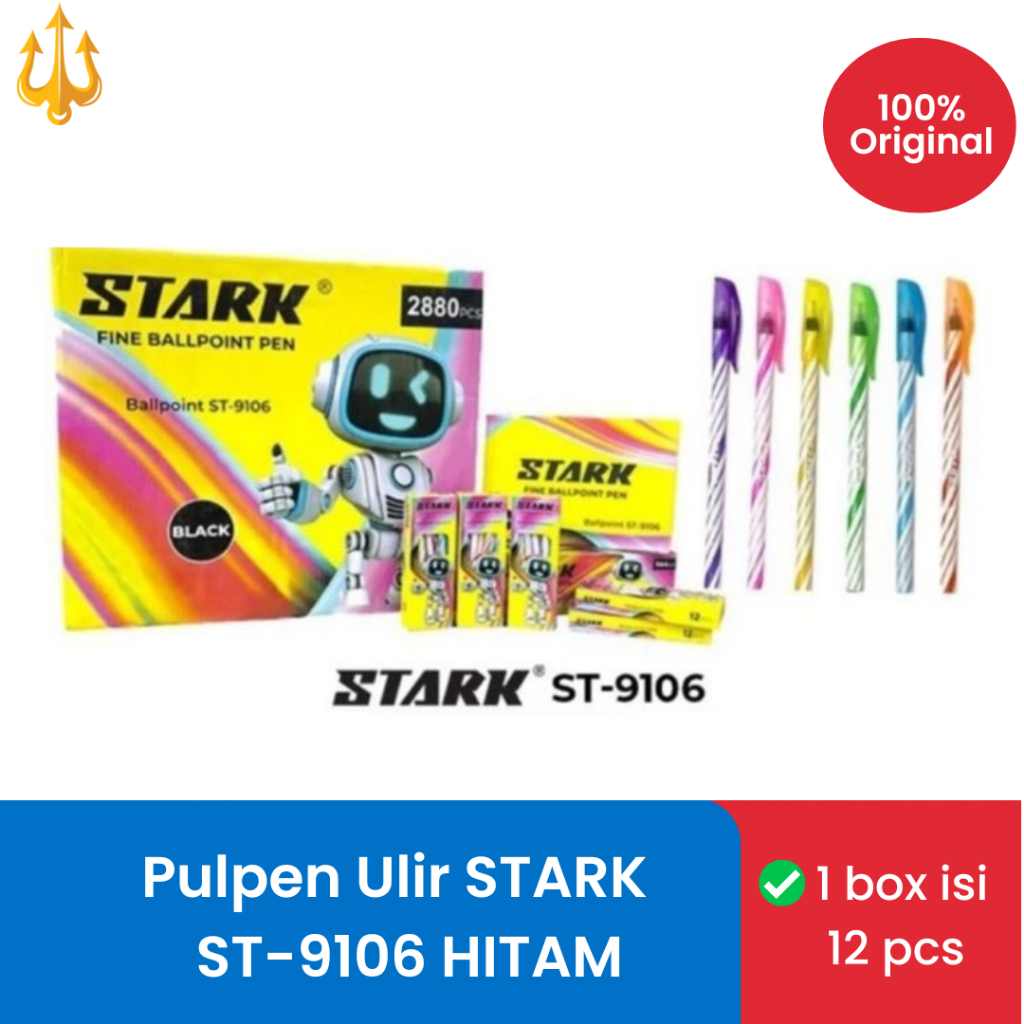 

Pulpen Motif Ulir Stark / PULPEN STARK ST 9106 warna Hitam isi 12 pcs