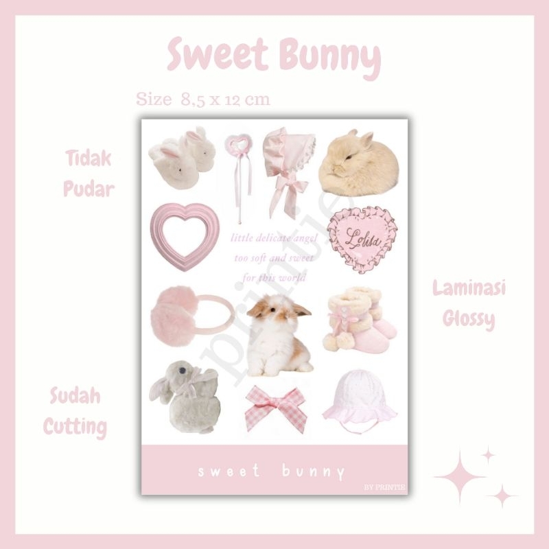 

[1 lbr] kisscut stiker deco aesthetic tema sweet bunny