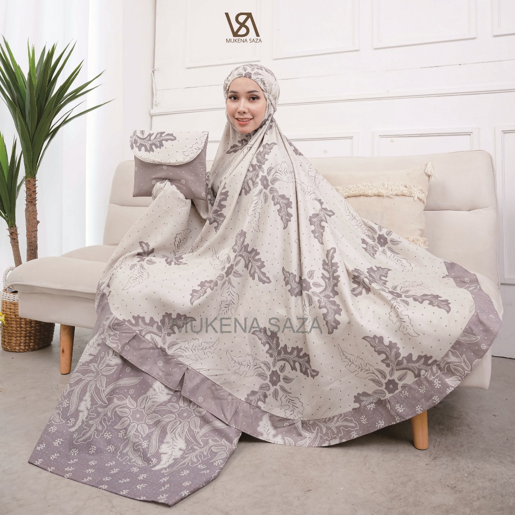 mukena batik rayon dewasa jumbo rempel Amora