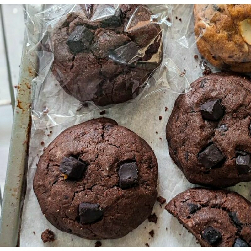 

Double Choco Soft Cookies with filling choco /Soft Cookies/Cookies lembut/Chewy Cookies