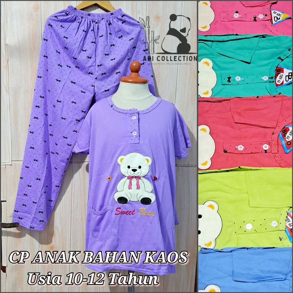 CP TANGGUNG USIA 10 - 12 TAHUN / BAJU TIDUR ANAK PEREMPUAN / BABYDOLL ANAK LENGAN  PENDEK CELANA PEN