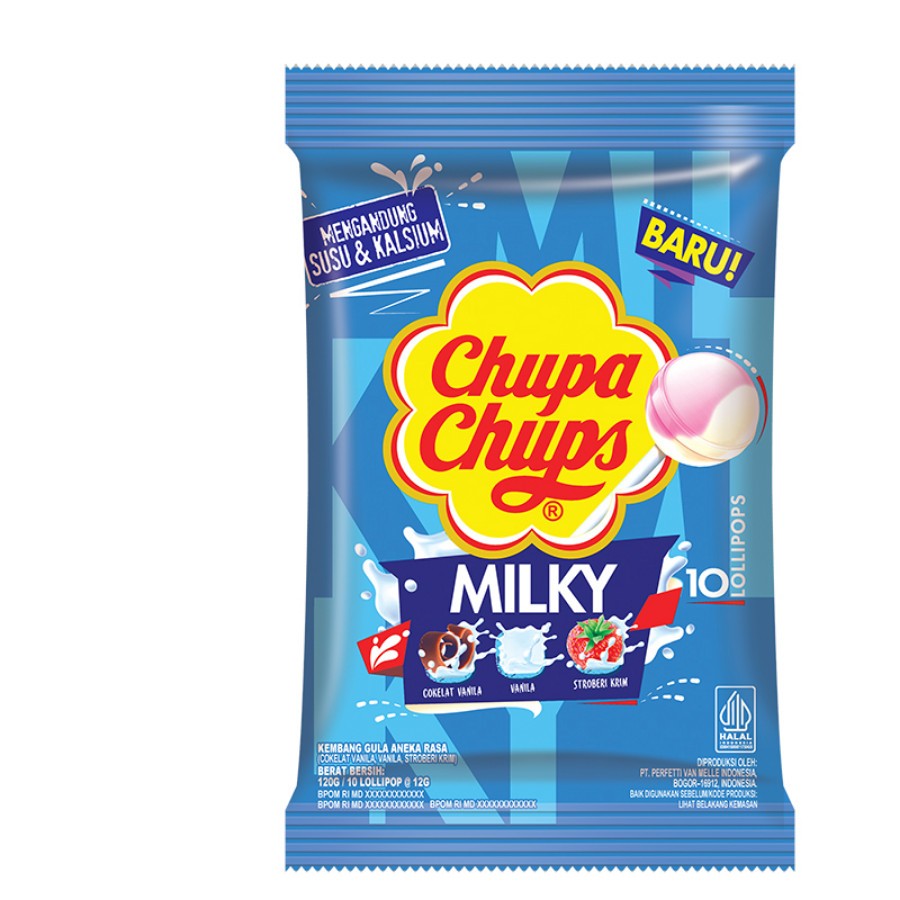 

Chupa Chups Milky Permen Lollipops Aneka Rasa 120 g