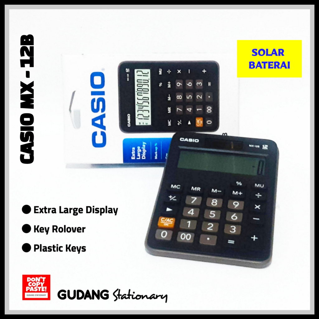 

Kalkulator Meja 10 × 14.5 cm CASIO MX-12B