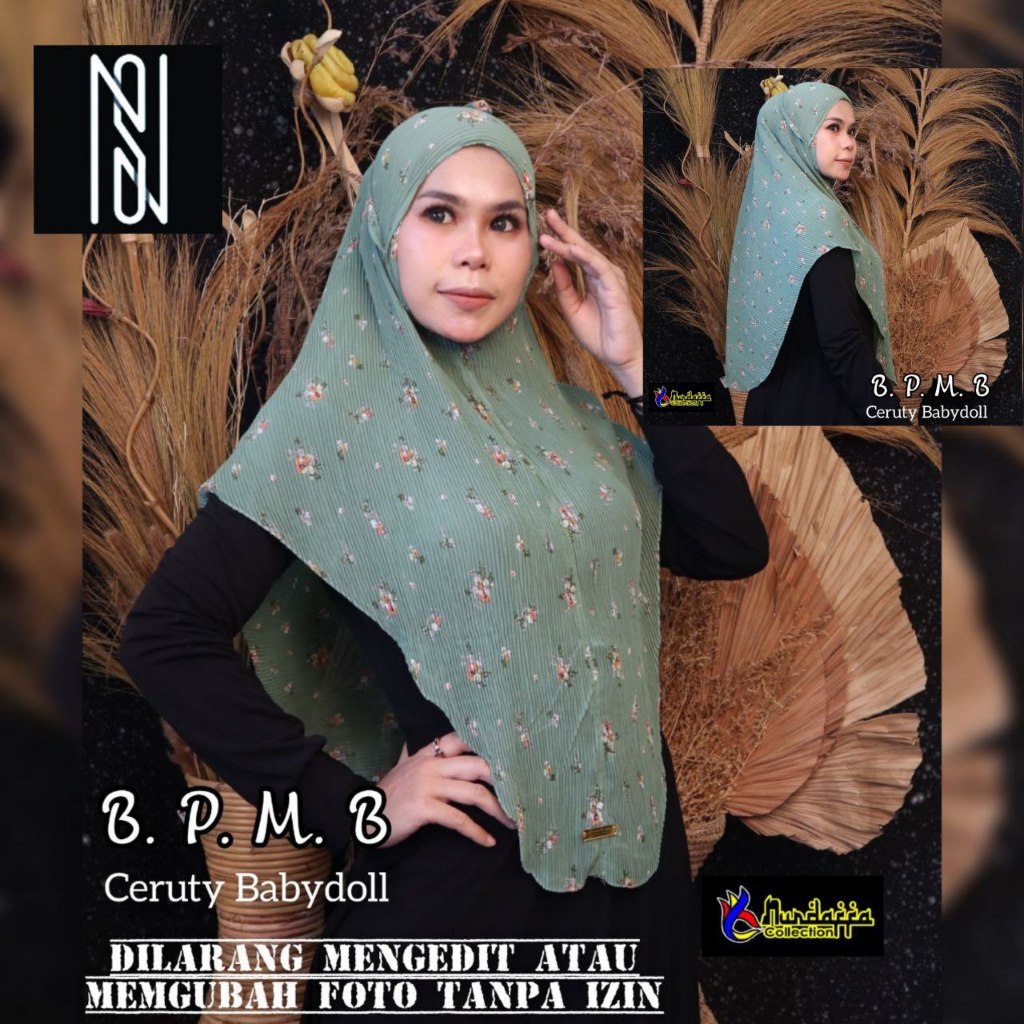 HIJAB NURDAFFA BERGO PLISKET MOTIF BUNGA