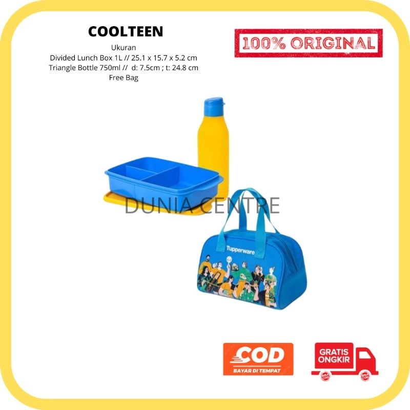 PROMO TUPPERWARE TEPAK MAKAN BAWA BEKAL COOLTEEN LUNCH SET  ORIGINAL