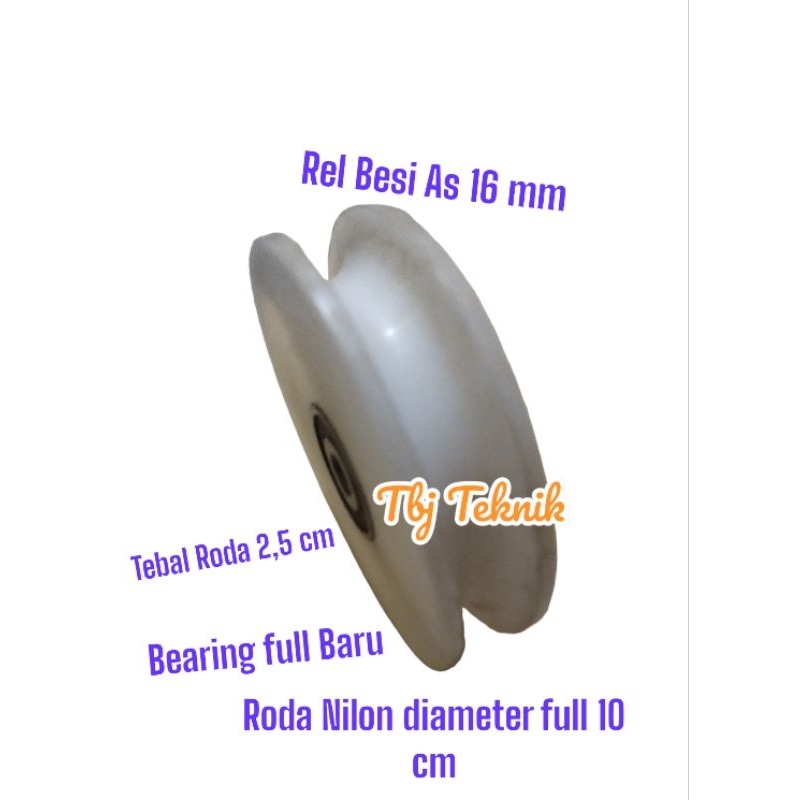 roda pagar nilon 10 cm tanpa rumah roda