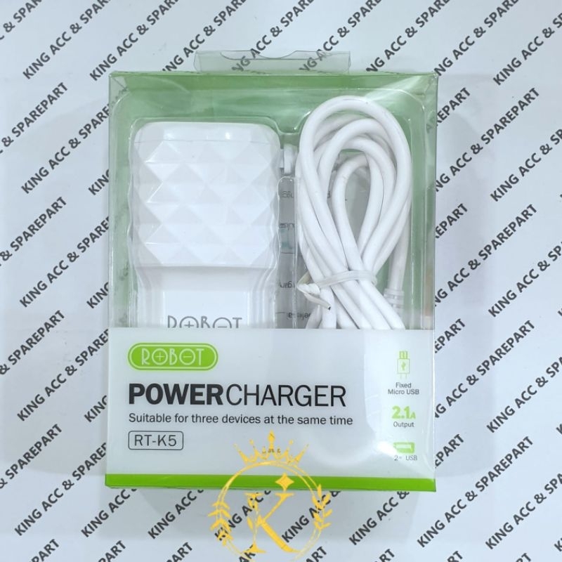ROBOT RT-K5 DUAL USB OUTPUT 2.1a CHARGER 3 DEVICES