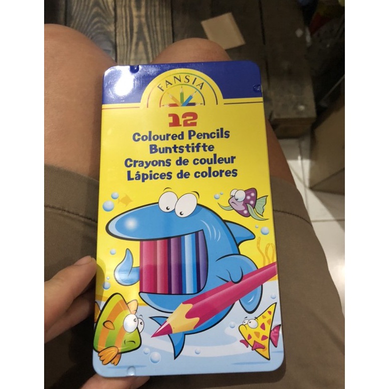 

Kualitas Premium pensil warna fantasia aquareli biasa kaleng 12 warna REI