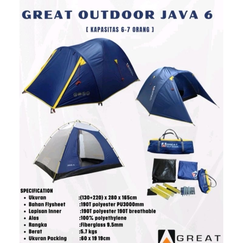 TENDAKI.TENDA GREAT OUTDOOR JAVA 6 PRO
