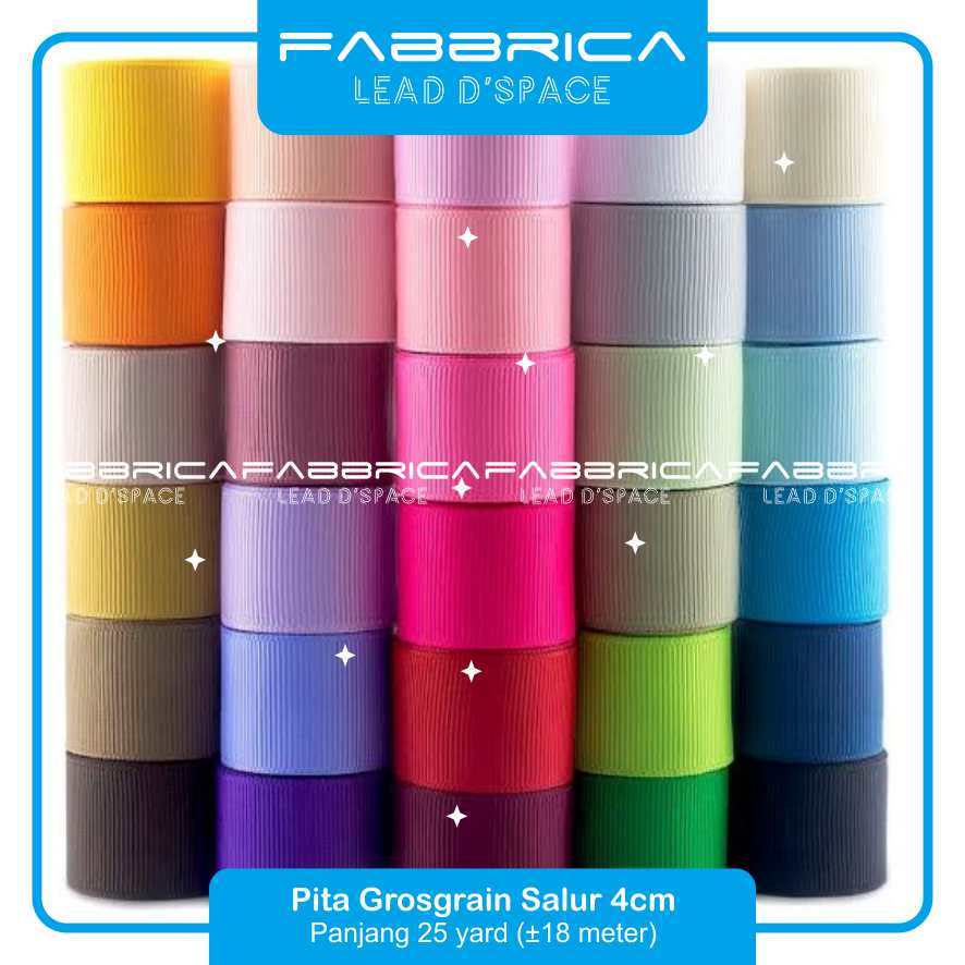 

Fabbrica - Pita Salur Grosgrain Ribbon 1.5 inch 4 cm Tebal Untuk Jepit Ikat Rambut Pita Kado Hampers Parcel