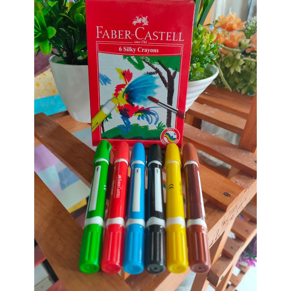 

Promo crayon silky faber castell 6 warna krayon 8GF