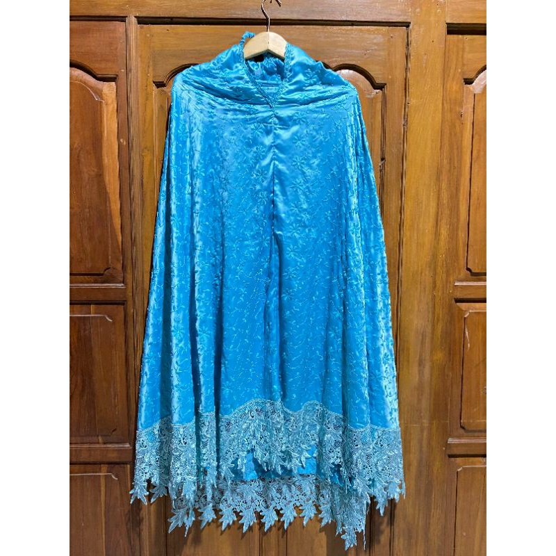 Preloved Mukena Renda Bordir - Preloved Mukena Dewasa Renda Biru/Preloved Mukena Bordir Murah/Prelov