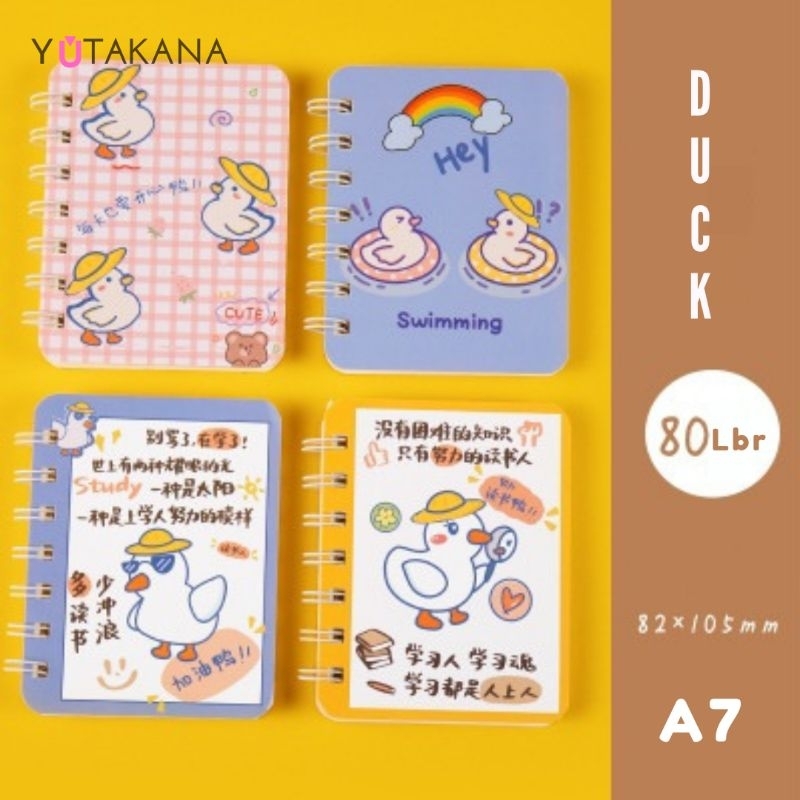 

YT notebook Mini Karakter Hewan model Bebek Duck / Buku Catatan Kecil / Buku Tulis
