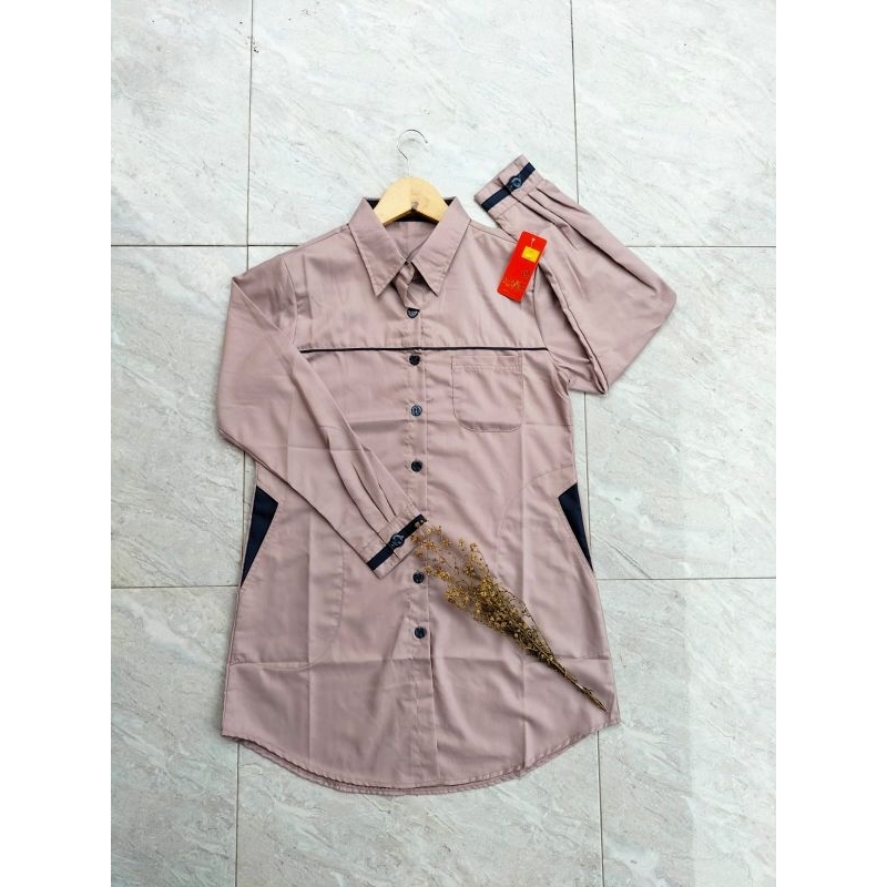 TUNIK AL'MYA SHIRT | Atasan Wanita Katun Toyobo Premium Lengan Panjang
