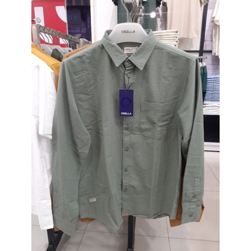 Osella Baju Kemeja Lengan Panjang pria Dewasa polos Original
