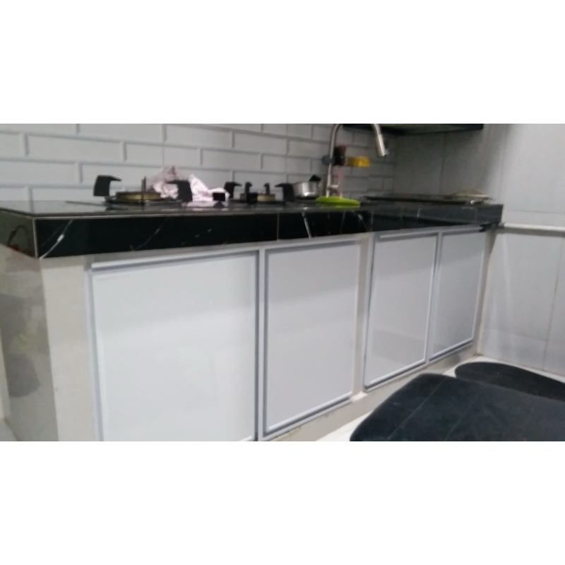 pintu aluminium meja bawah dapur custome 2 set