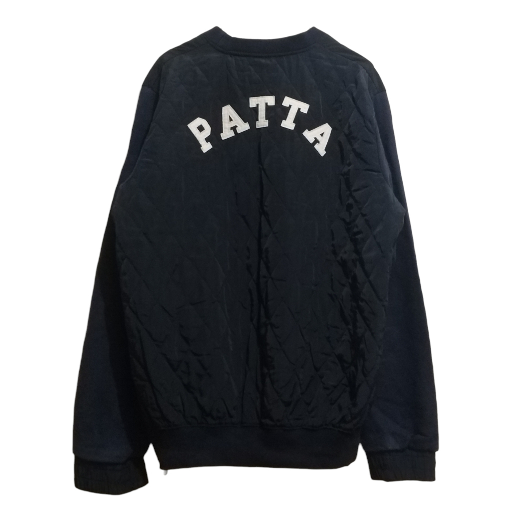 Crewneck Patta Bomber Original - Bahan Puffer Mix Katun - Navy