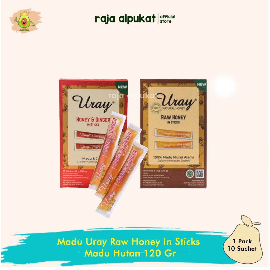 

Madu Uray Raw Honey Sticks 120gr & Uray Honey & Ginger