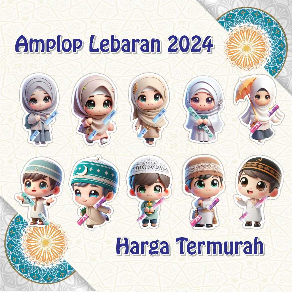 

RK 100pcs Amplop lebaran 2025 virall amplop karakter 3d amplop peluk uang lebaran unik Amplop THR