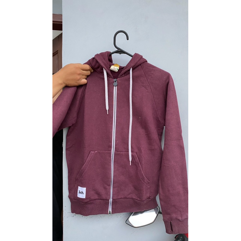 preloved hoodie sch maroon