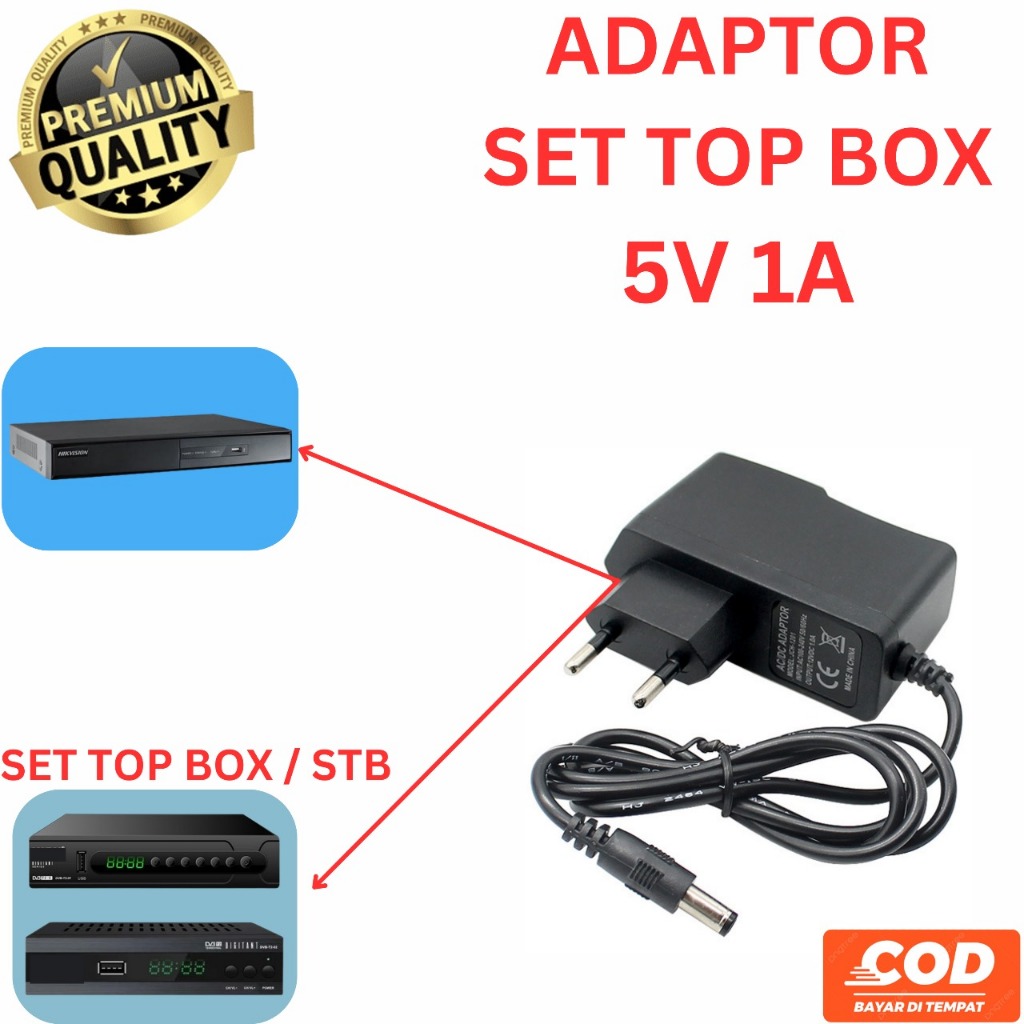 Adaptor Set Top Box / STB 5V 2A / 5V 1A Power Adaptor LED  Modem Router 5V 2 ampere power supply ada