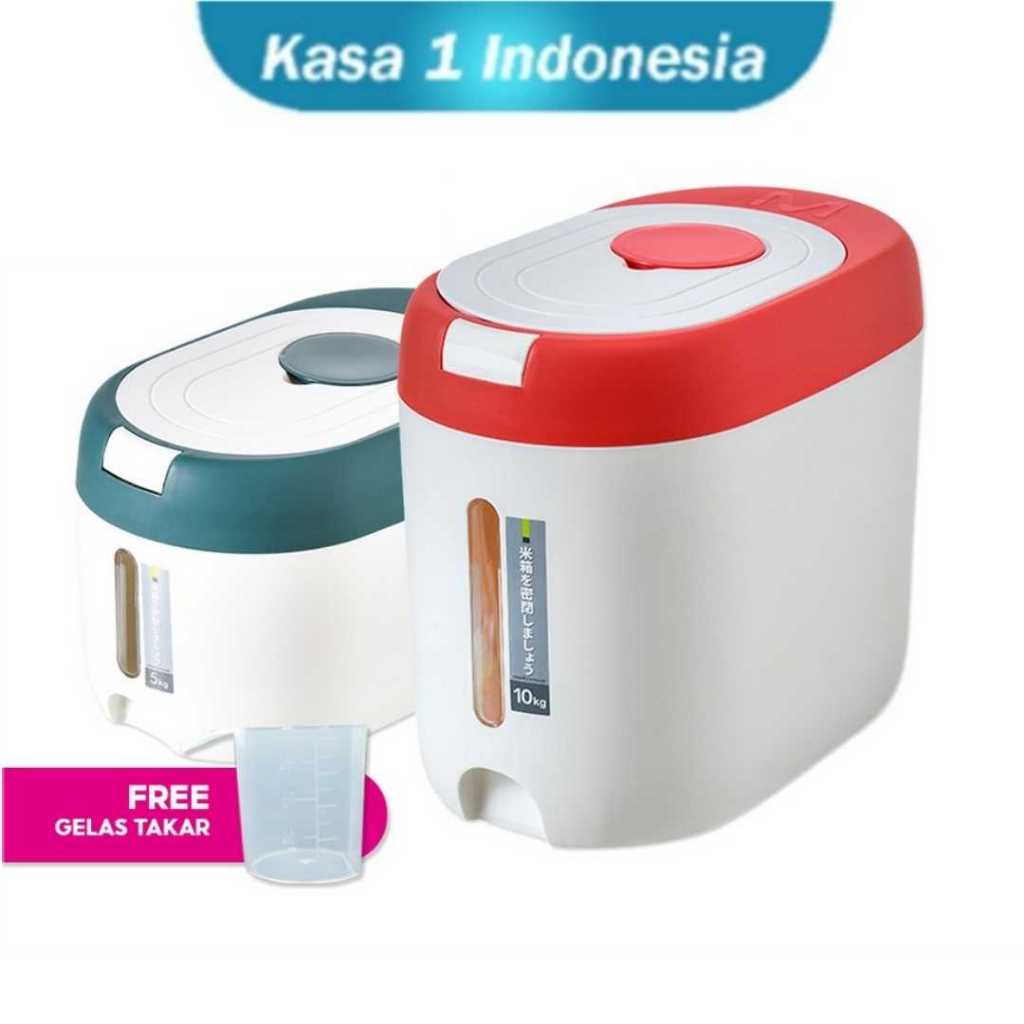 Dispenser Beras 5KG/10KG Free Gelas Takar