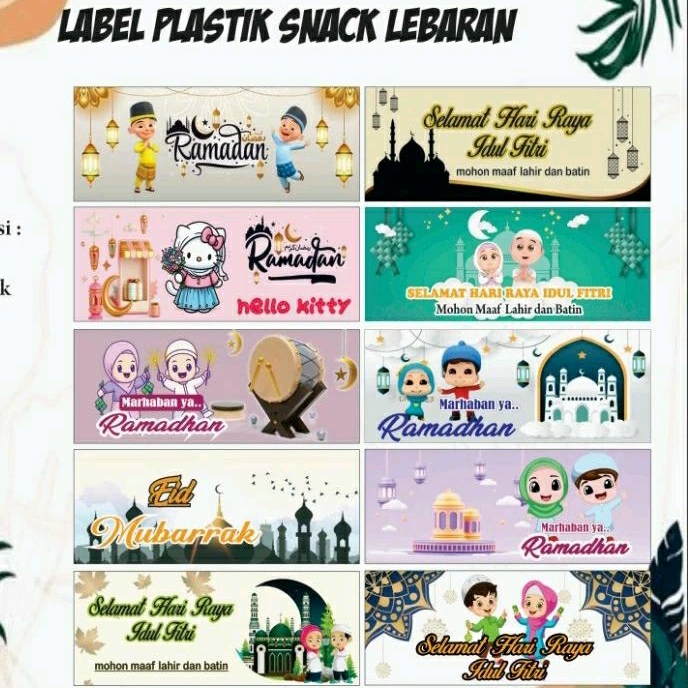 

label plastik lebaran /angpao lebaran 10x20cm