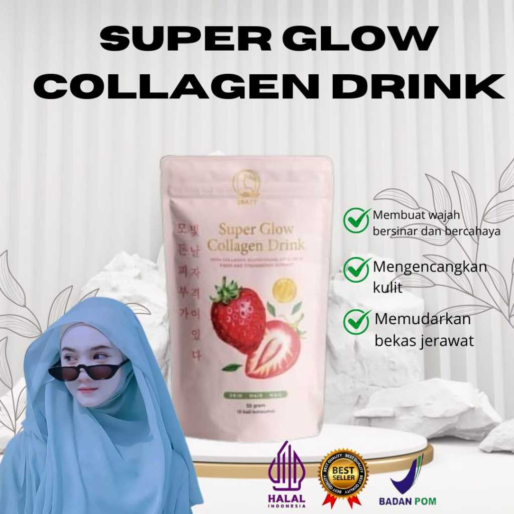 Super Glow Collagen Drink Minuman Pemutih Badan Cepat Permanen Suplemen Pemutih Kulit Suntik putih