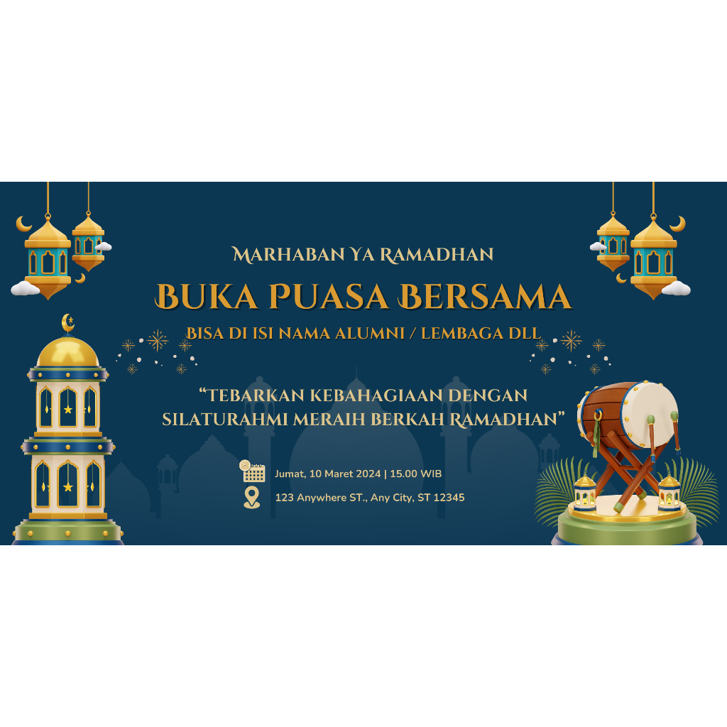 Cetak Spanduk/Banner Buka Puasa Bersama - Ramadhan Kareem Custom