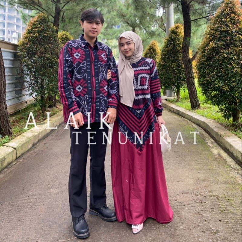 GAMIS TENUN MENCES MERAH - BAJU TENUN - COUPLE TENUN - GAMIS TENUN WANITA - KEMEJA TENUN - SARIMBIT 