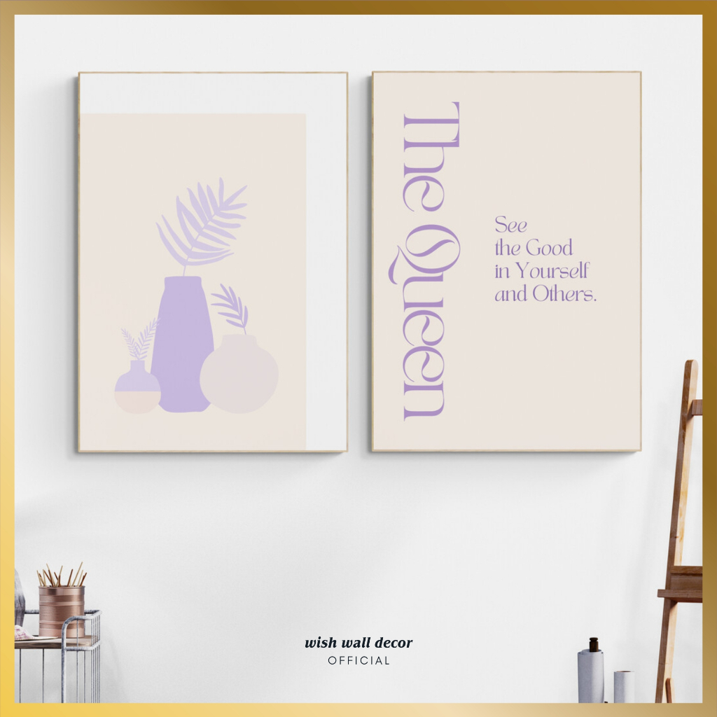 Hiasan Dinding Kamar 20x29 cm Ungu Aesthetic - Pajangan Dinding Warna Ungu - Dekorasi Dinding Lilac 