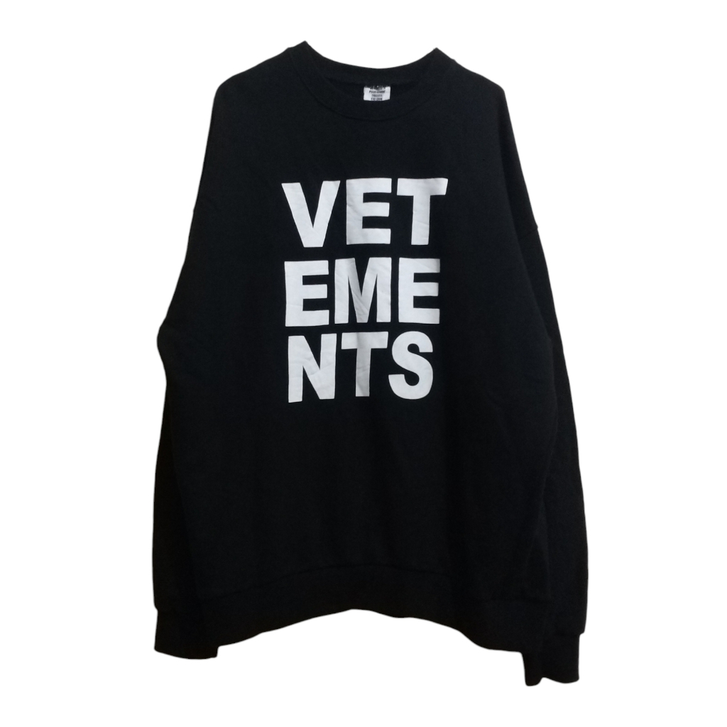 CREWNECK VETEMENTS ORIGINAL - VETEMENTS SWEATSHIRT Logo Merino Wool Jumper Black