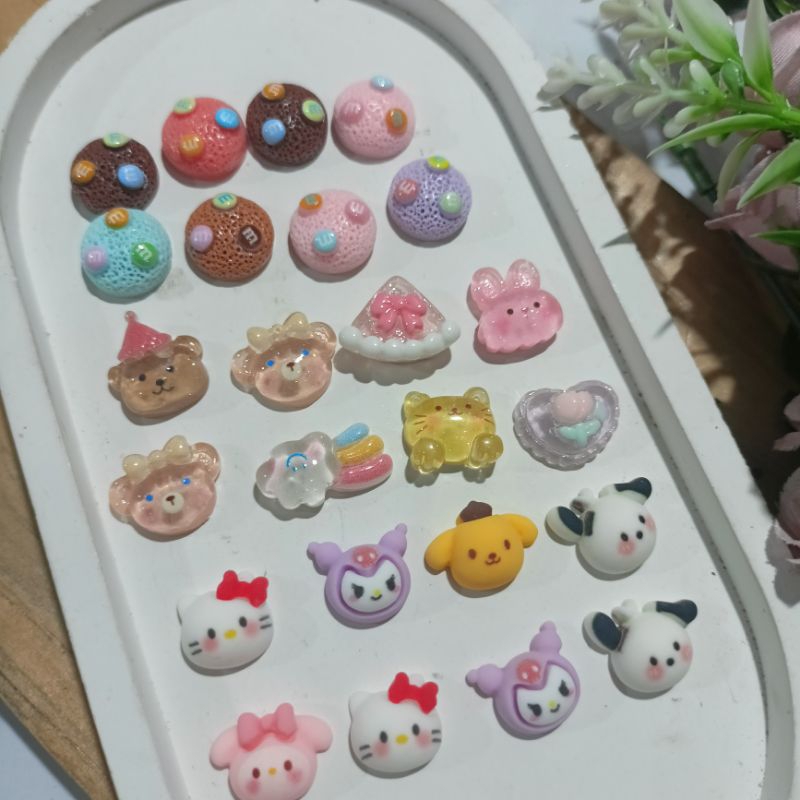 10 pcs Resin Clay 1.2 cm Hiasan cincin/Resin clay Hiasan Kuku