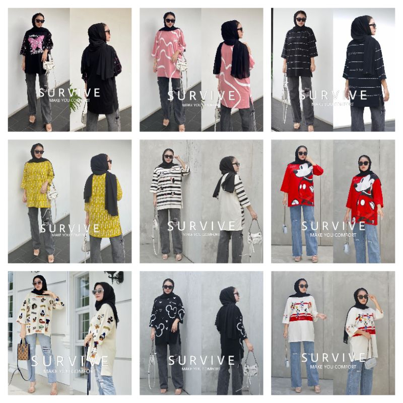 READY ATASAN KAOS OVERSIZE SURVIVE