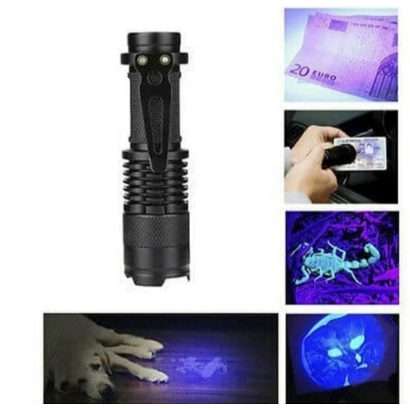 UV LED flashlight senter LED ultraviolet untuk cek BPKB kendaraan atau uang palsu