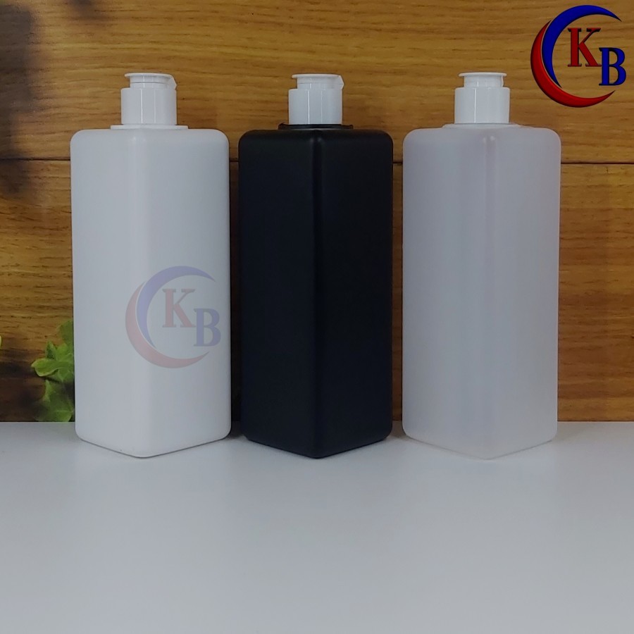 BOTOL FLIPTOP 500 ML JAMUR PUTIH NECK 24 / BOTOL PLASTIK HDPE HS KOTAK 500ML