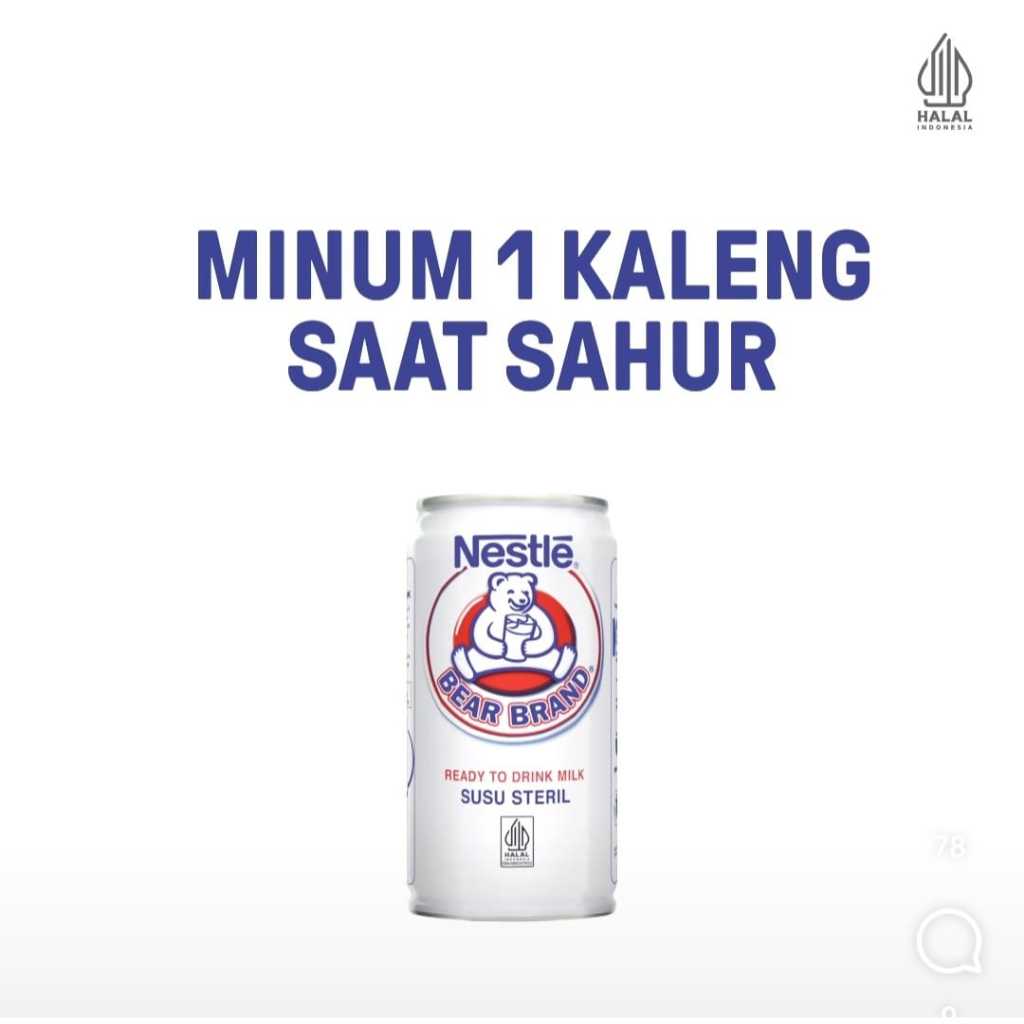 

Bear Brand 189ml kaleng [kemasan sedikit penyok] Nestle susu steril beruang