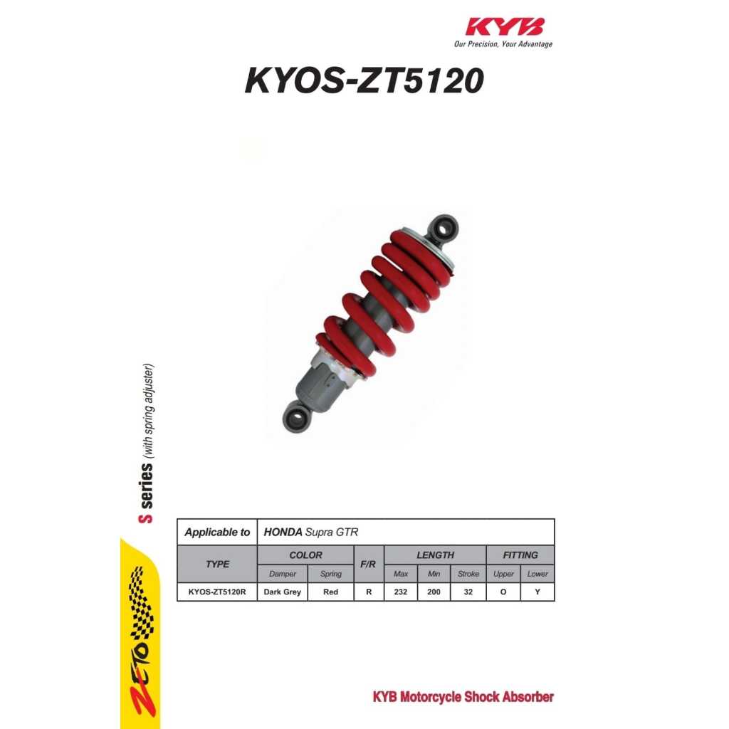 Kyb Zeto shock belakang motor Supra GTR KYOS-ZT5120
