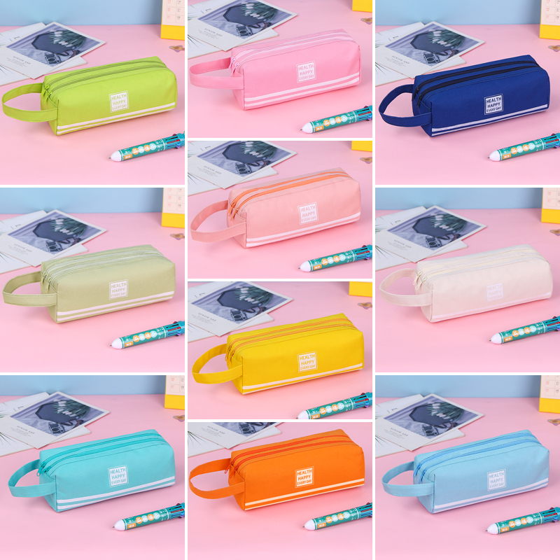 

Kotak Pensil Cantik 2 Slot Canvas / Kotak Pensil Dan Stationery Dual Zipper / Kotak Pensil Perlengkapan Sekolah