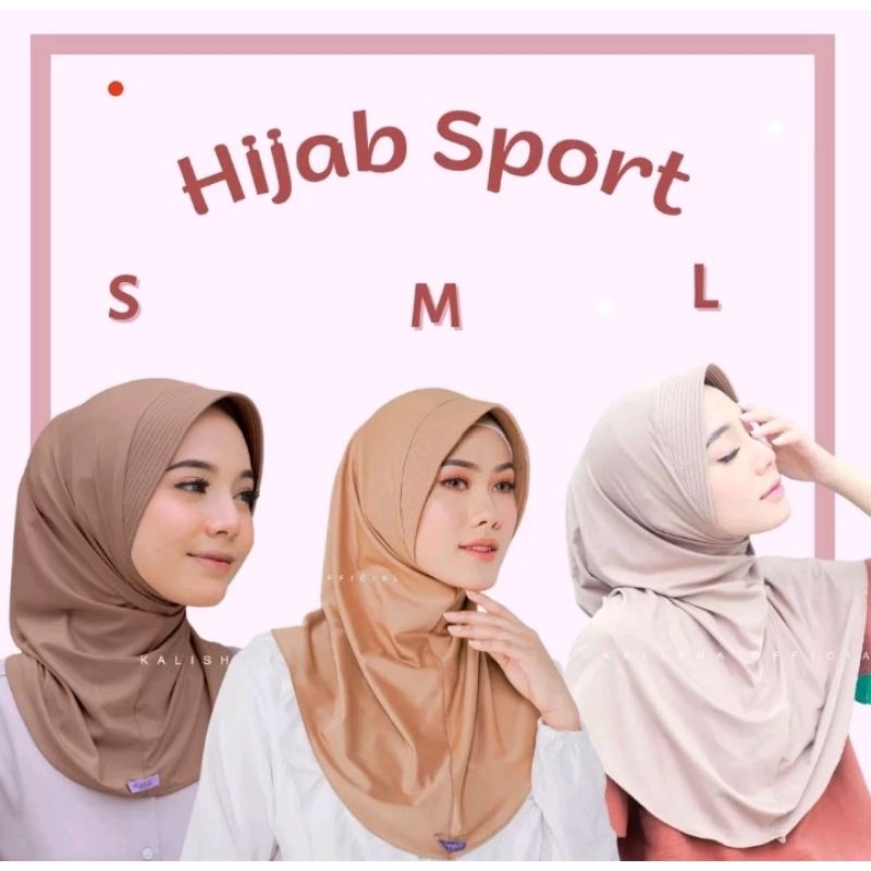 jilbab Sport Jilbab Instan Ukuran S M L Sporty Adiba Nazwa Bahan Jersey Menutup Dada